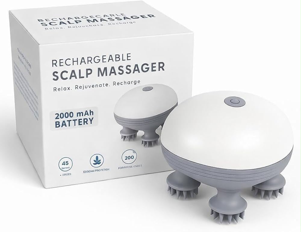 Electric Scalp Massager – Rechargeable Deep Head & Hair Massage Brush