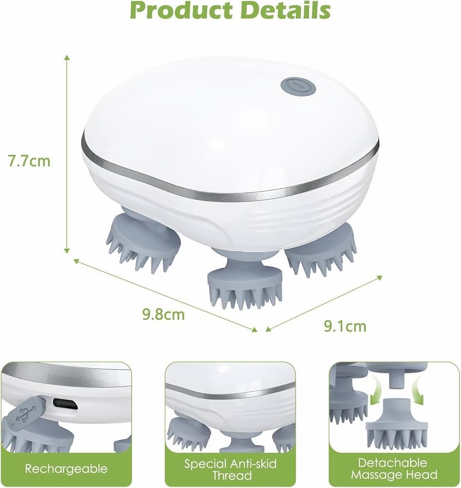 Electric Scalp Massager – Rechargeable Deep Head & Hair Massage Brush